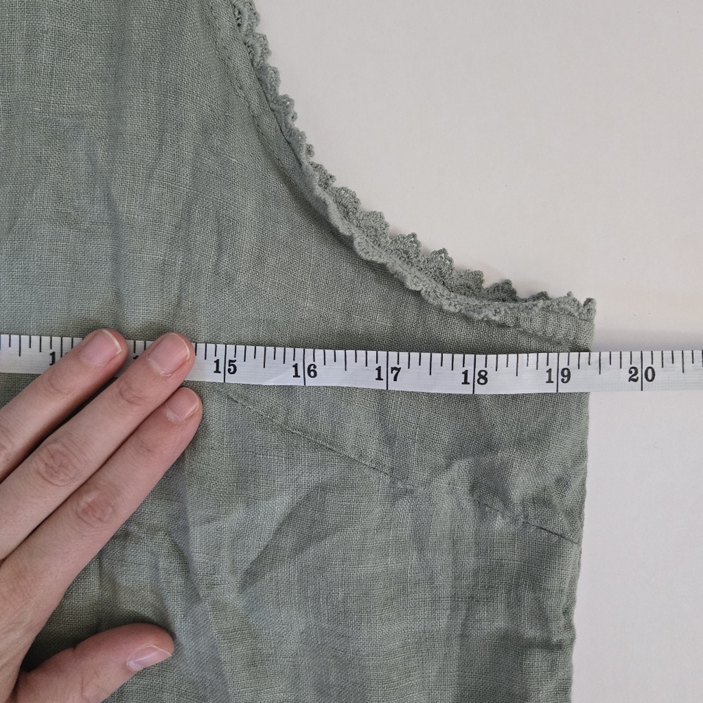 Francesca Bettini 100% Linen sleeveless button down made in Italy sz L - Picture 6 of 7